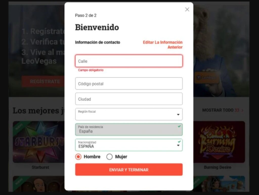 registro en casino con dinero real